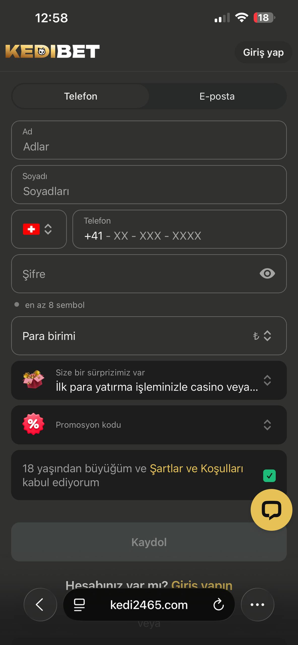 Adım 2: Giriş Ekranı
